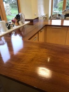 Re-polished kitchen worktops